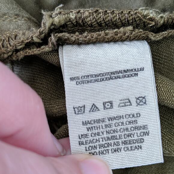 Free People Distressed Raw Cut Off Shorts Olive 26 - Picture 8 of 9